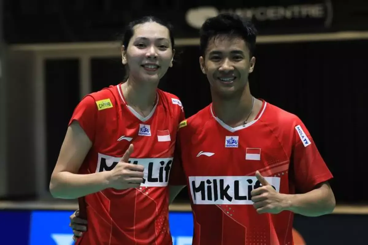 Pasangan ganda campuran Dejan Ferdinansyah/Gloria Emanuelle Widjaja (Sumber : PP PBSI)