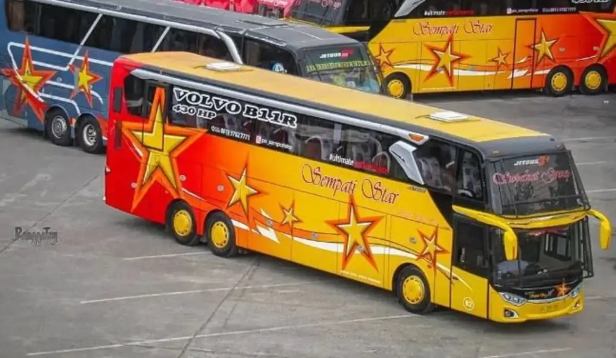 Ilustrasi bus dengan stone guard  (Sumber : Instagram/galery.bus.sumatra)