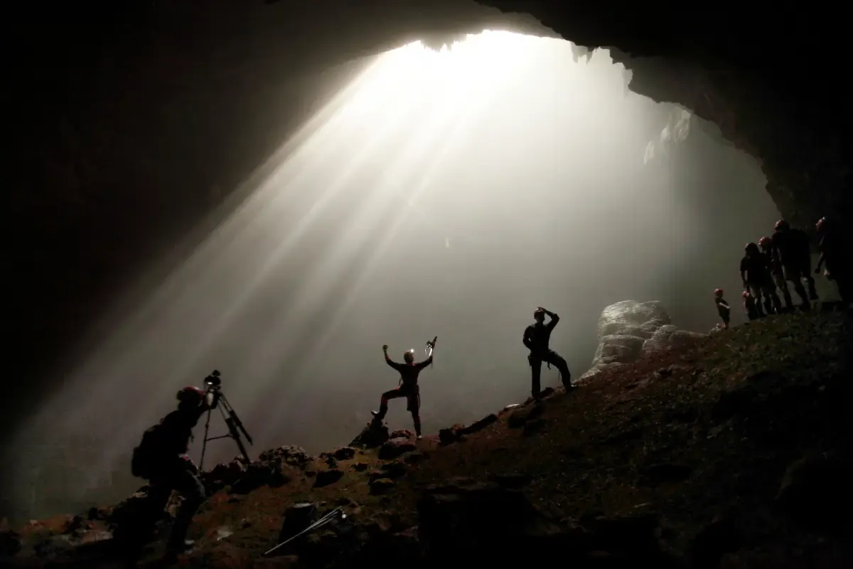 Goa Jomblang menjadi destinasi wisata alam yang berada di Gunungkidul, Yogyakarta. (Sumber : Twitter/@arbainrambey)