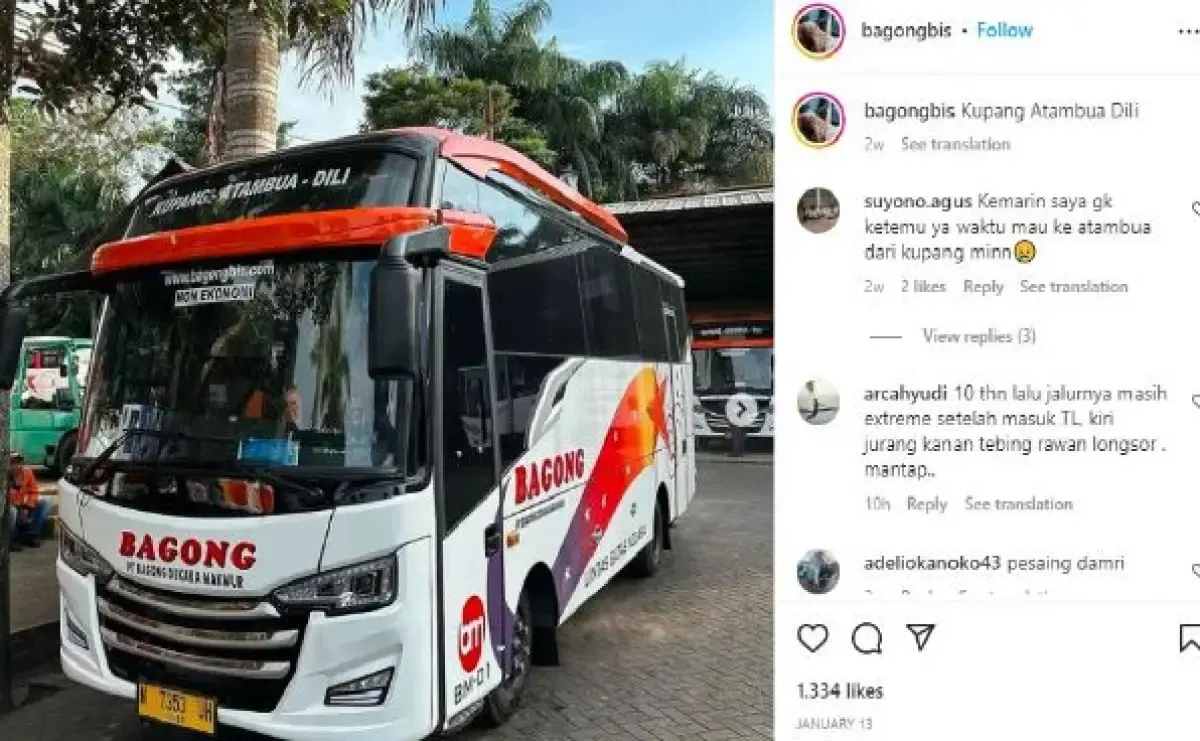Tangkapan layar Instagram Bus Bagong   (Sumber : Instagram/bagongbis)