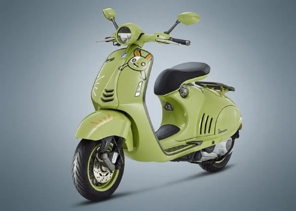 Ilustrasi Vespa 946 10th Anniversario dengan desain grafis kelinci sesuai lambang Imlek tahun 2023 (Sumber : piaggiogroup.com)