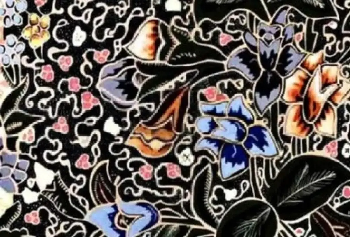 Ilustrasi, batik motif tujuh rupa khas Pekalongan.