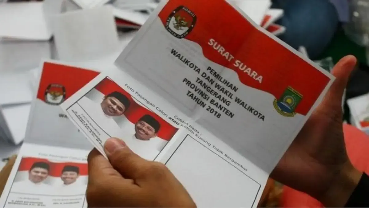Ilustrasi - surat suara dengan kotak kosong
