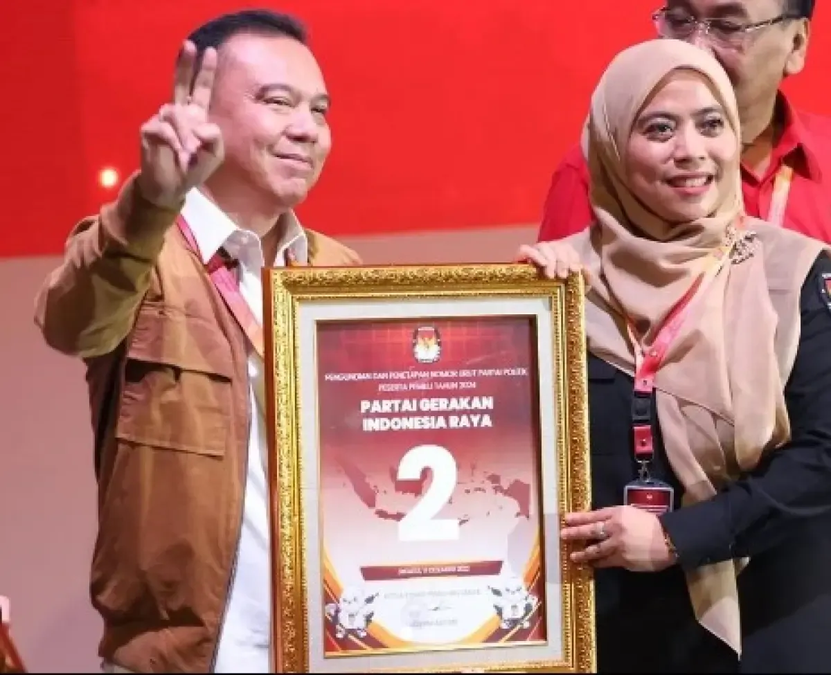 Penyerahan nomor urut partai Gerindra di pemilu 2024