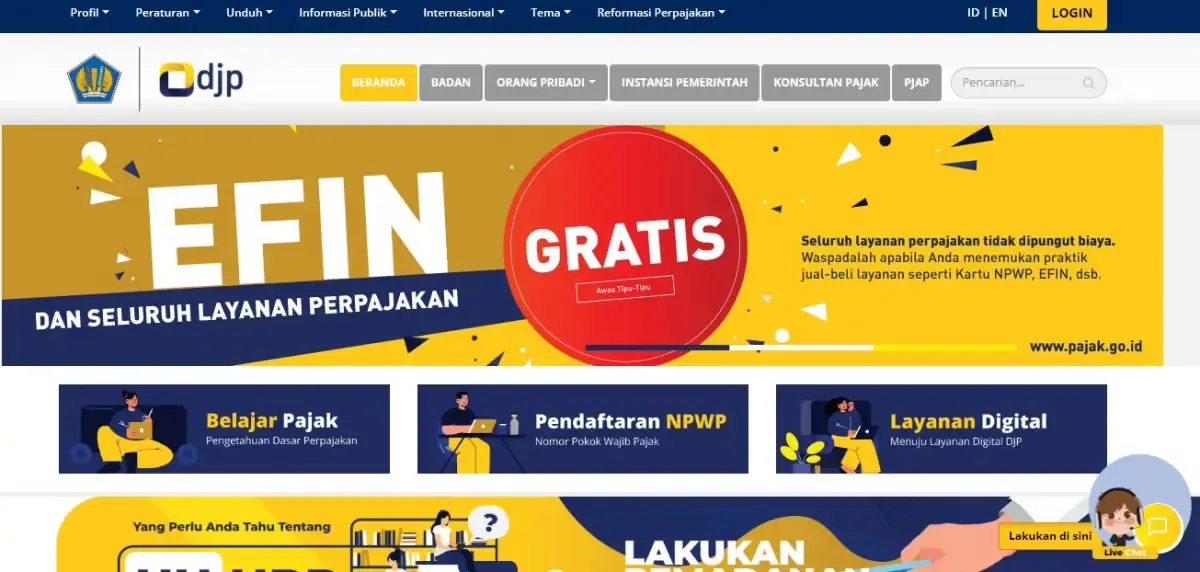 Cara membayar SPT tahunan secara online (Sumber : www.pajak.go.id)