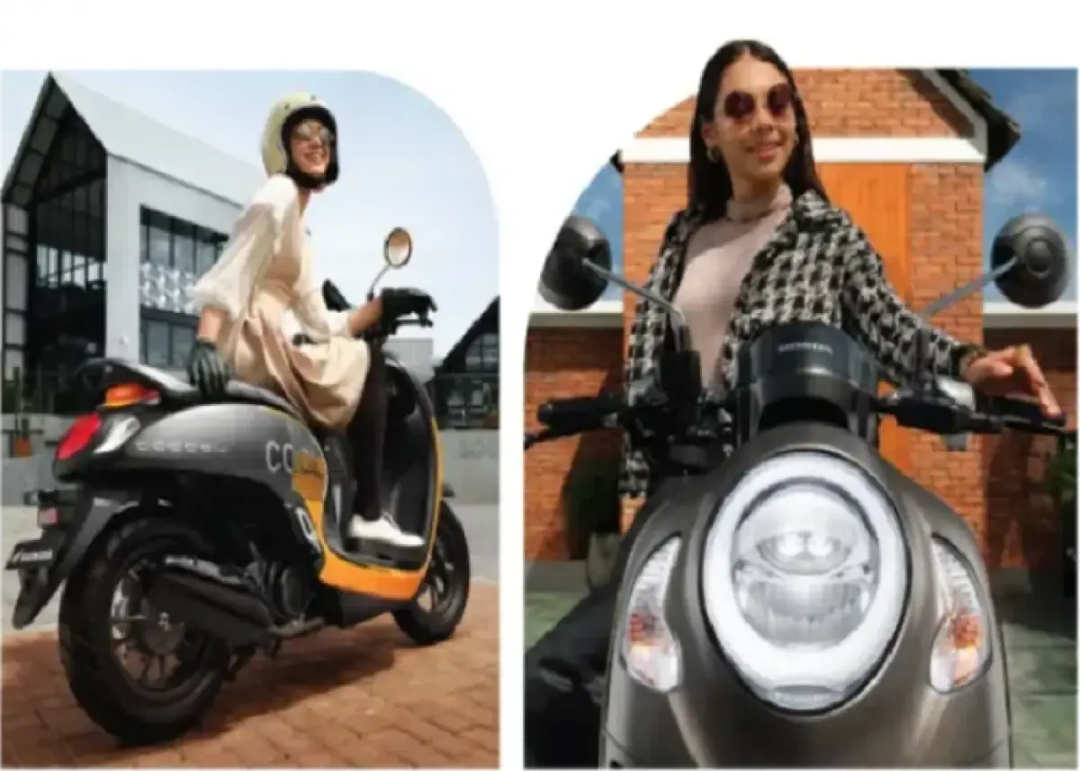Ilustrasi pengendara motor wanita (Sumber : astra-honda.com)