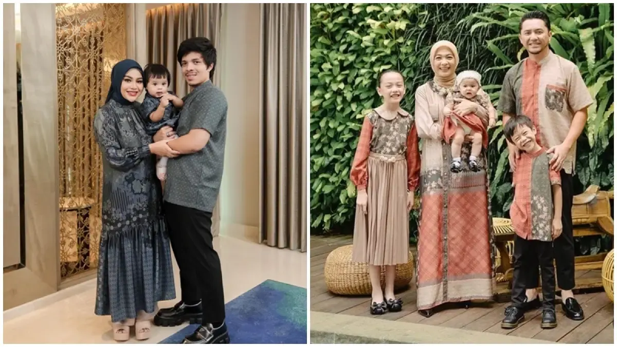 Outfit lebaran keluarga artis (Sumber: Instagram.com/aurelie.hermansyah)
