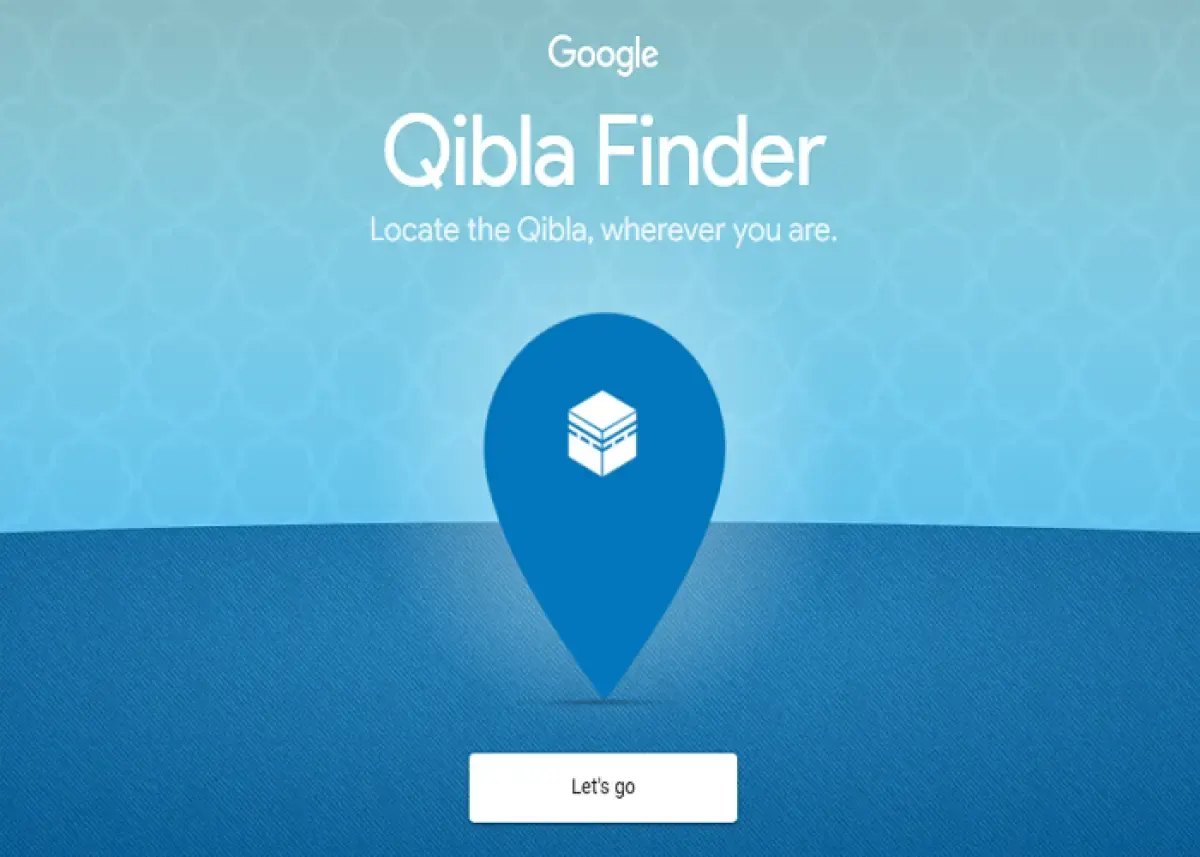 Ilustrasi menentukan arah kiblat menggunakan Qibla Finder (Sumber : qiblafinder.withgoogle.com)