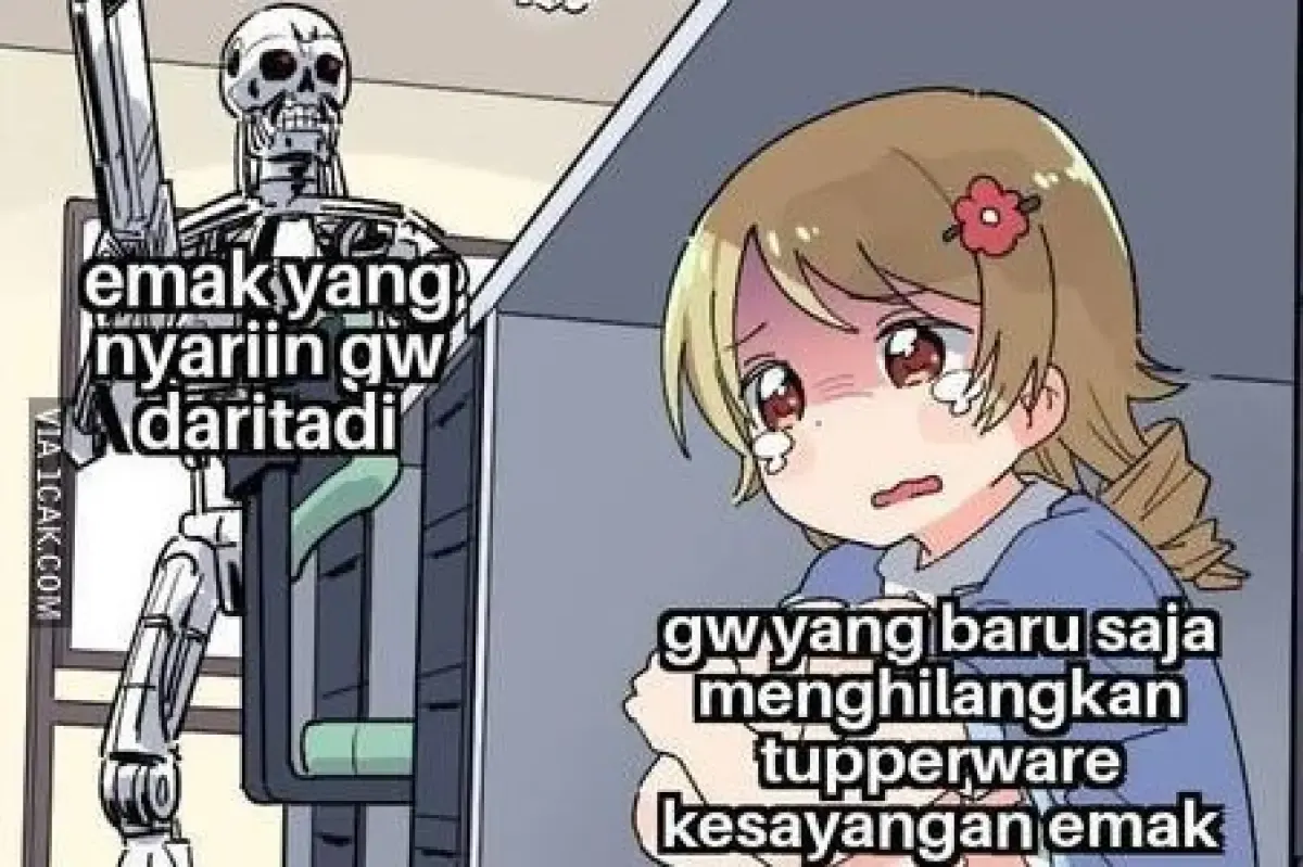 Meme kocak Tupperware. (Sumber : 1cak.com/mmrggjing)