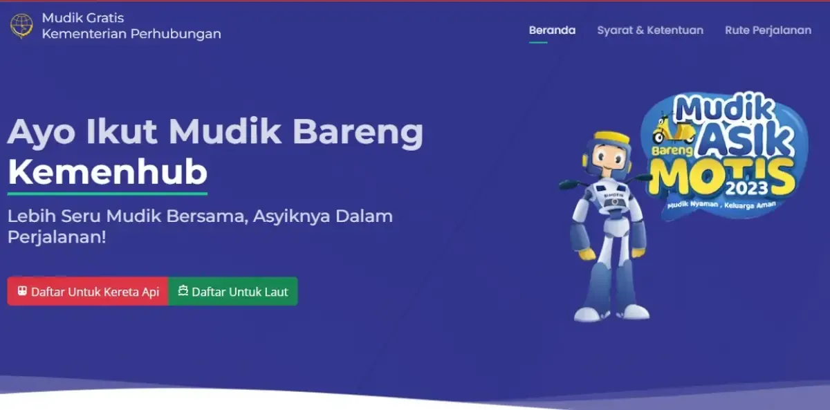 Mudik Gratis Lebaran 2023 Kemenhub (Sumber : dephub.go.id)