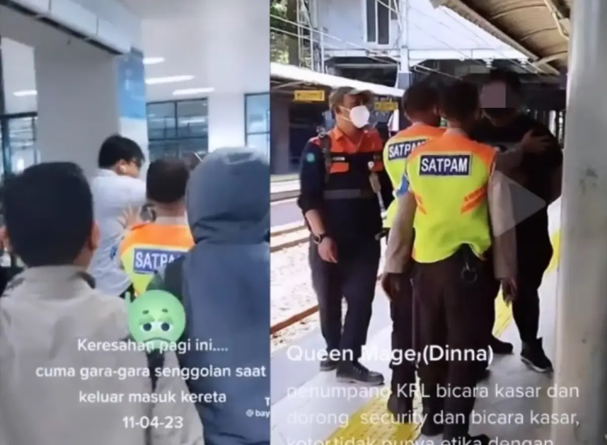 Kolase pria Y. A. Ngamuk di stasiun krl (Sumber : Kolase)