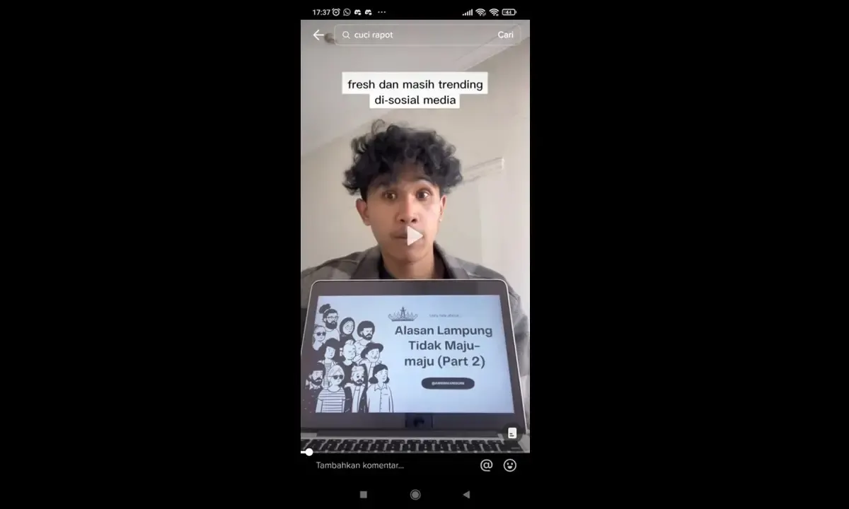 Tiktoter Bima Yudho Kembali Rilis Video Alasan Kenapa Lampung Tidak Maju Part 2 (Sumber : Layar Tangkap Tiktok @awbimaxreborn)