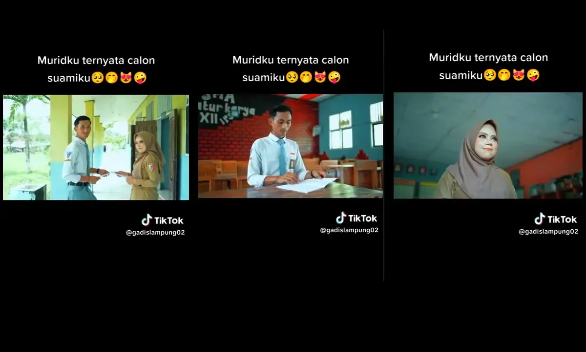Dinikahi Mantan Murid, Kisah Cinta Guru Wanita di lampung ini Jadi Viral (Sumber : Tangkap layar Tiktok @gadislampung02)