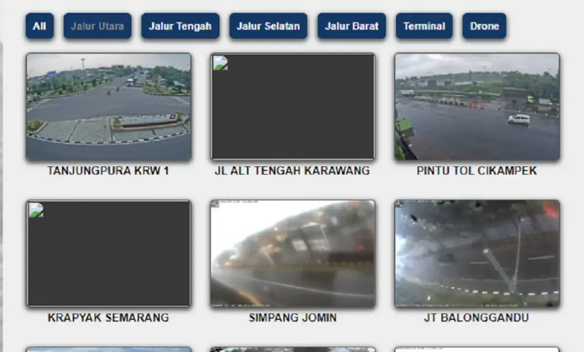 Tangkapan layar pantauan live  RTTMC (Sumber : dephub.go.id)
