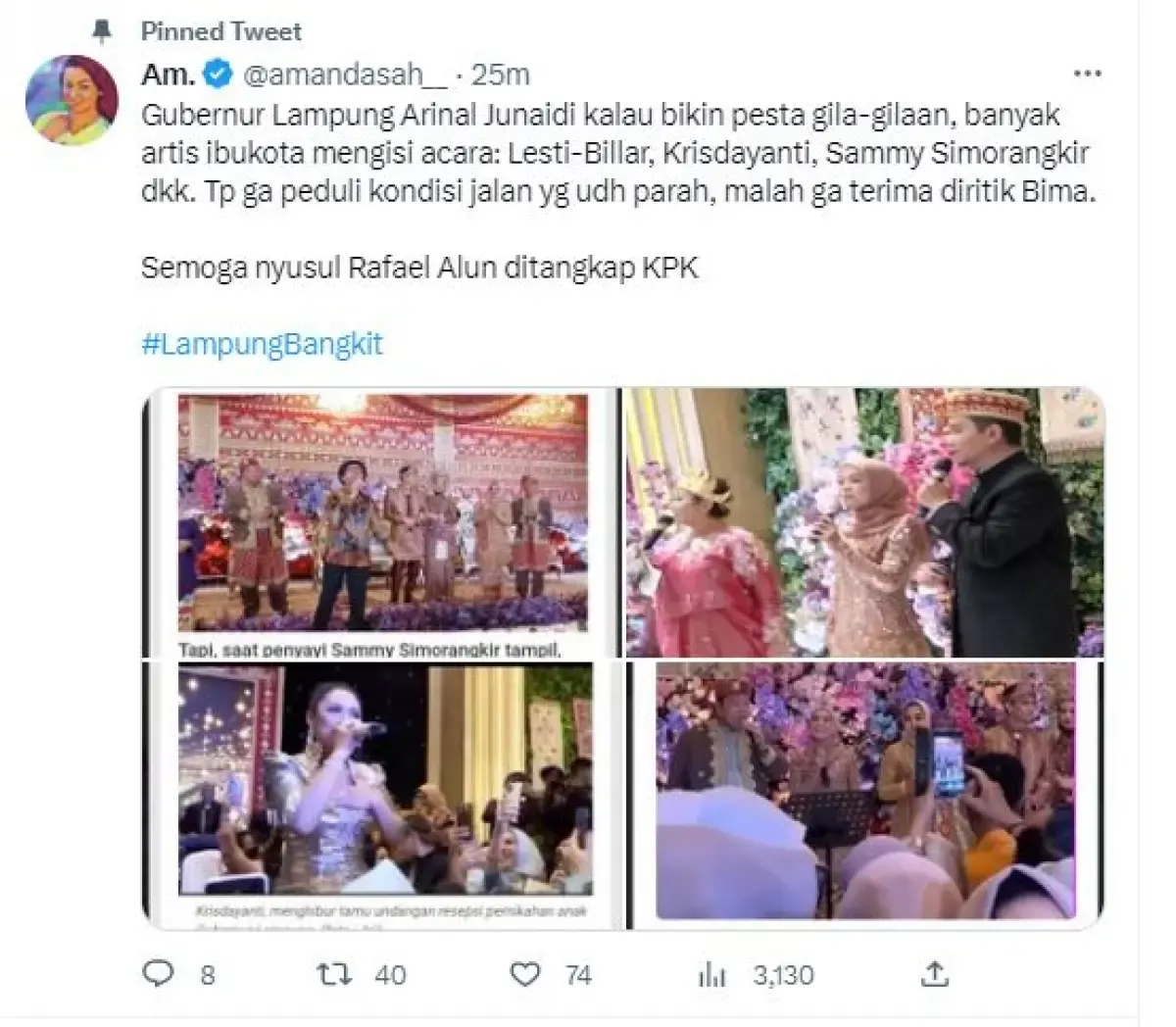 Gubernur Lampung Arinal Djunaidi (Sumber : Tangkap Layar/Twitter)