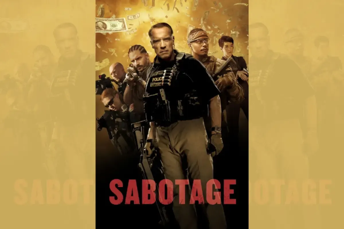 Poster film Sabotage. (Sumber : Twitter/@DerekBrocks)