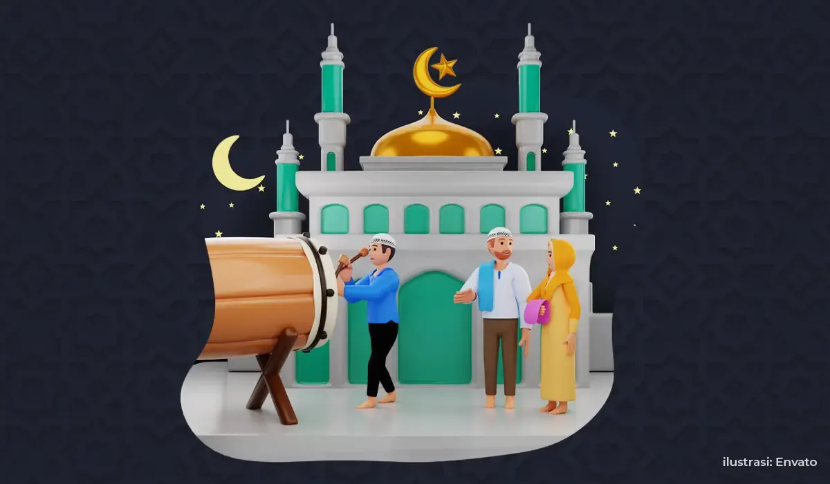 Ilustrasi Malam Takbiran Lebaran (Sumber : Envato)