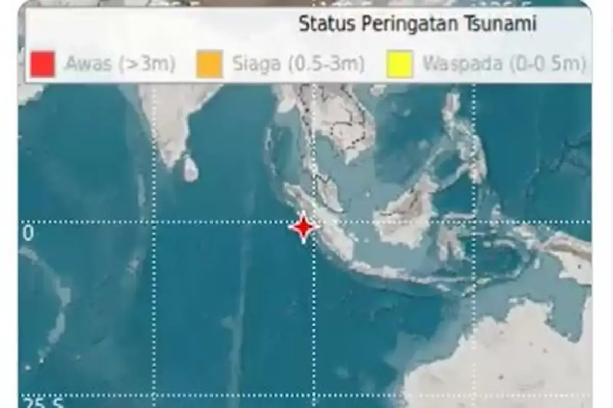 Ilustrasi peringatan tsunami BMKG  (Sumber : Twitter/@infoBMKG)