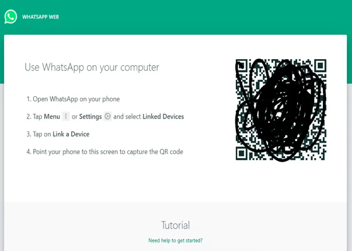 Ilustrasi scan kode QR pada WhatsApp Web (Sumber : web.whatsapp.com)