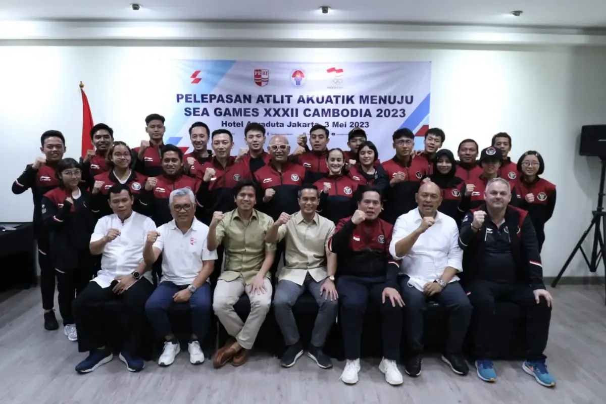 Lepas Tim Akuatik SEA Games 2023 Kamboja, Ketum PRSI: Berangkat Penuh Nyali, Pulang Bawa Medali (Sumber : PB PRSI)