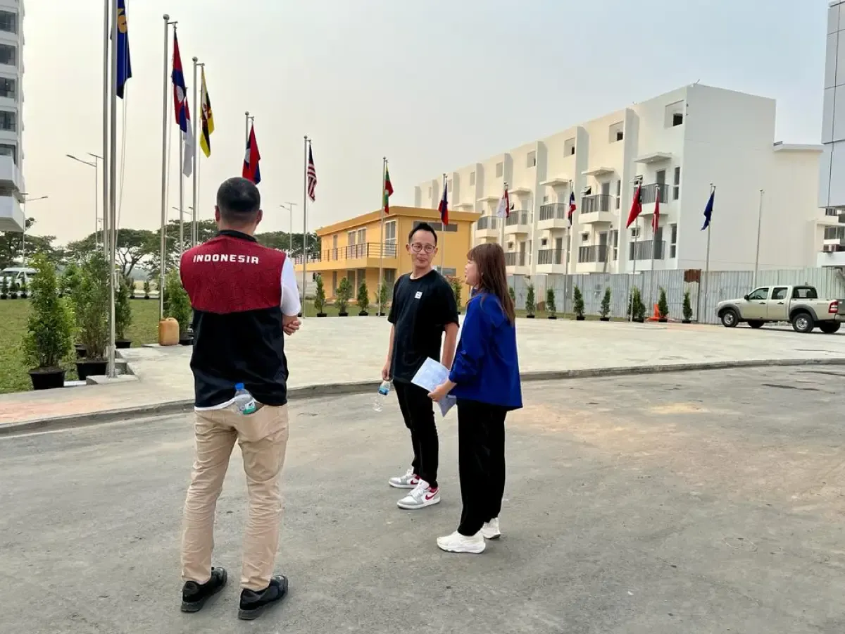 CdM kontingen Indonesia, Lexyndo Hakim saat mengunjungi beberapa venue cabor SEA Games 2023 Kamboja (Sumber : ISRIMEWA)