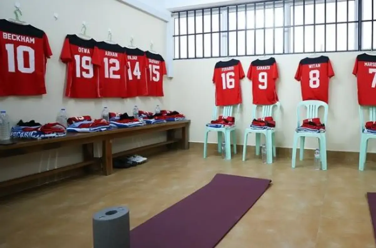Ruang ganti tim Indonesia U-22 di SEA Games 2023.  (Sumber : Instagram/pssi)