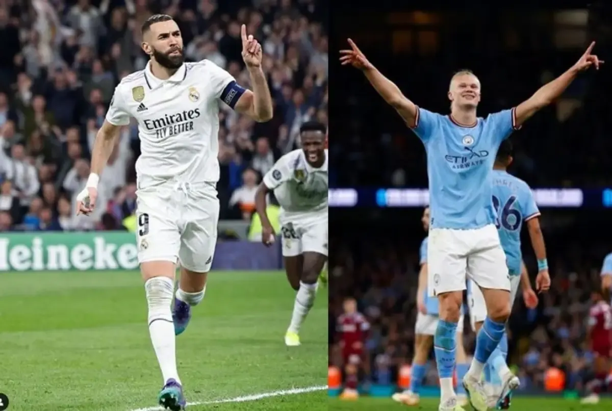 Karim Benzema vs Erling Haaland.  (Sumber : Instagram/karimbenzema; erling.haaland)