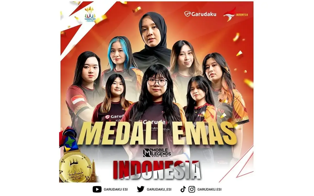 Timnas Mobile Legends Indonesia Putri Sukses Raih Emas di SEA Games 2023, Hentikan Dominasi Filipina di Ajang eSport Mobile Legends (Sumber : Instagram @garudaku.esi)