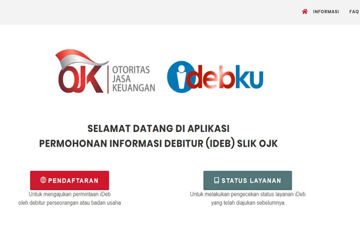 Ilustrasi laman situs idebku OJK (Sumber : idebku.ojk.go.id)