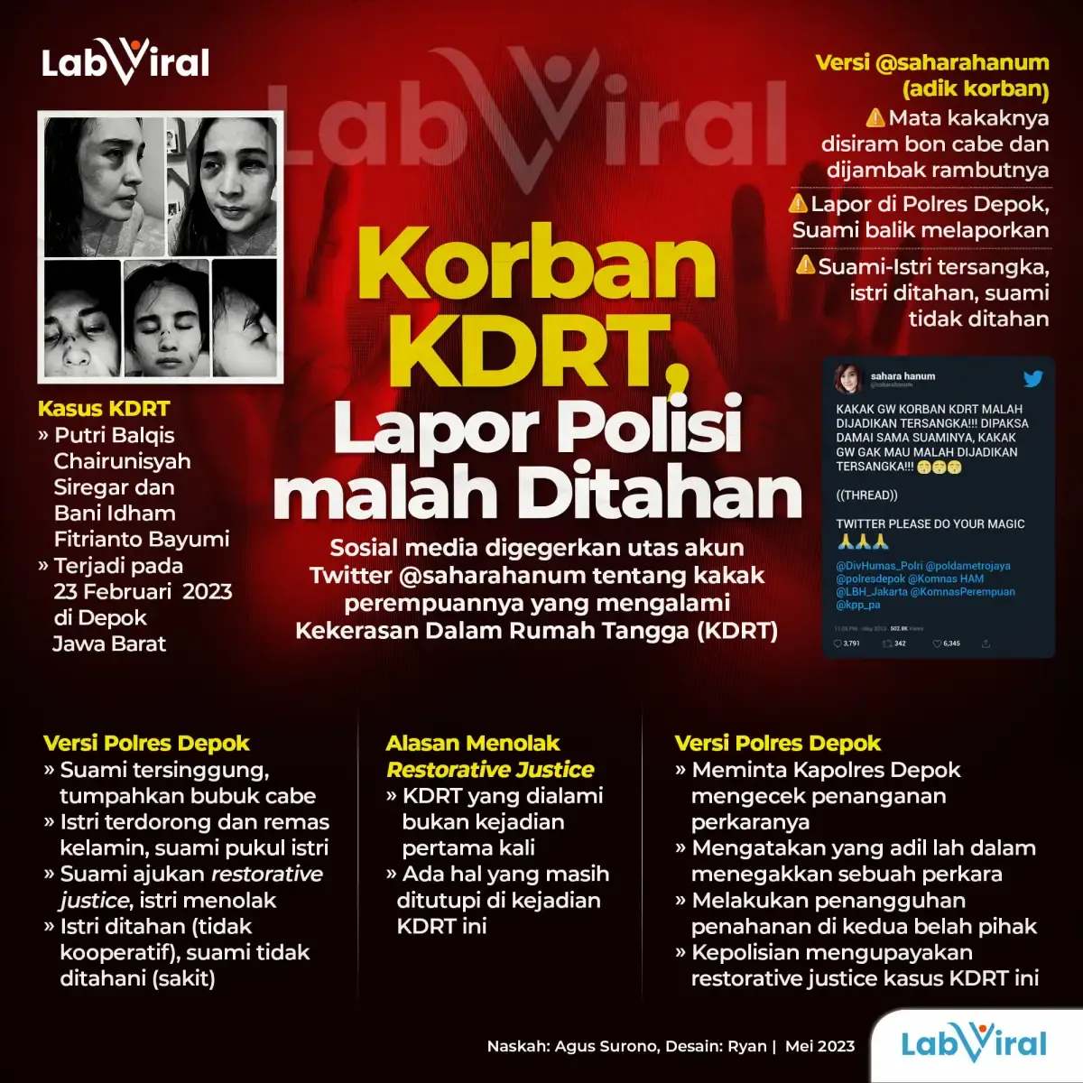 Infografis Korban KDRT, Lapor Polisi Malah Ditahan