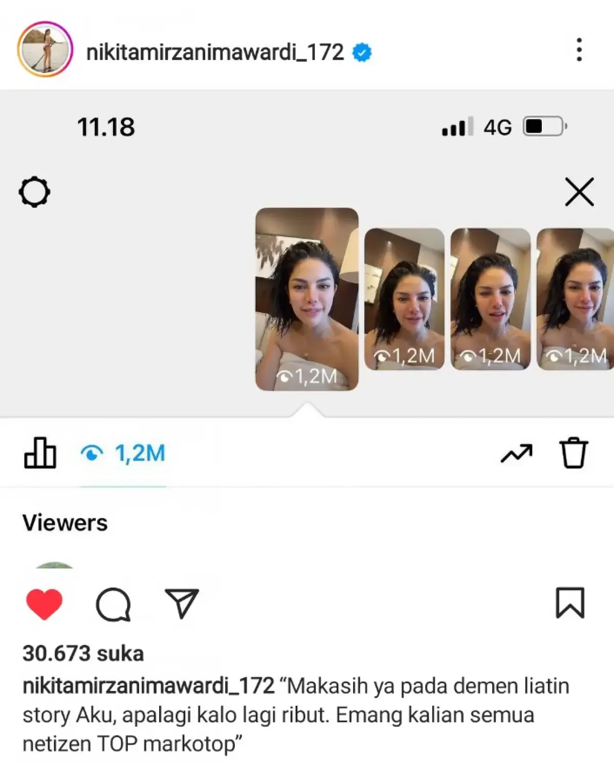 Unggahan Nikita Mirzani (Sumber : Instagram/nikitamirzanimawardi_172)