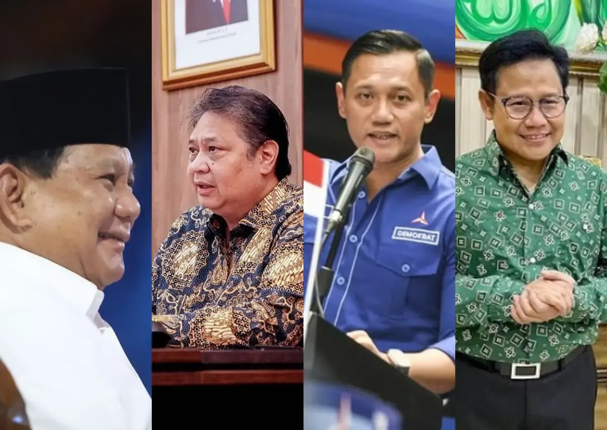 Elektabilitas Prabowo Subianto tertinggi dibanding AHY, Airlangga Hartarto dan Muhaimin Iskandar. (Sumber : Istimewa)