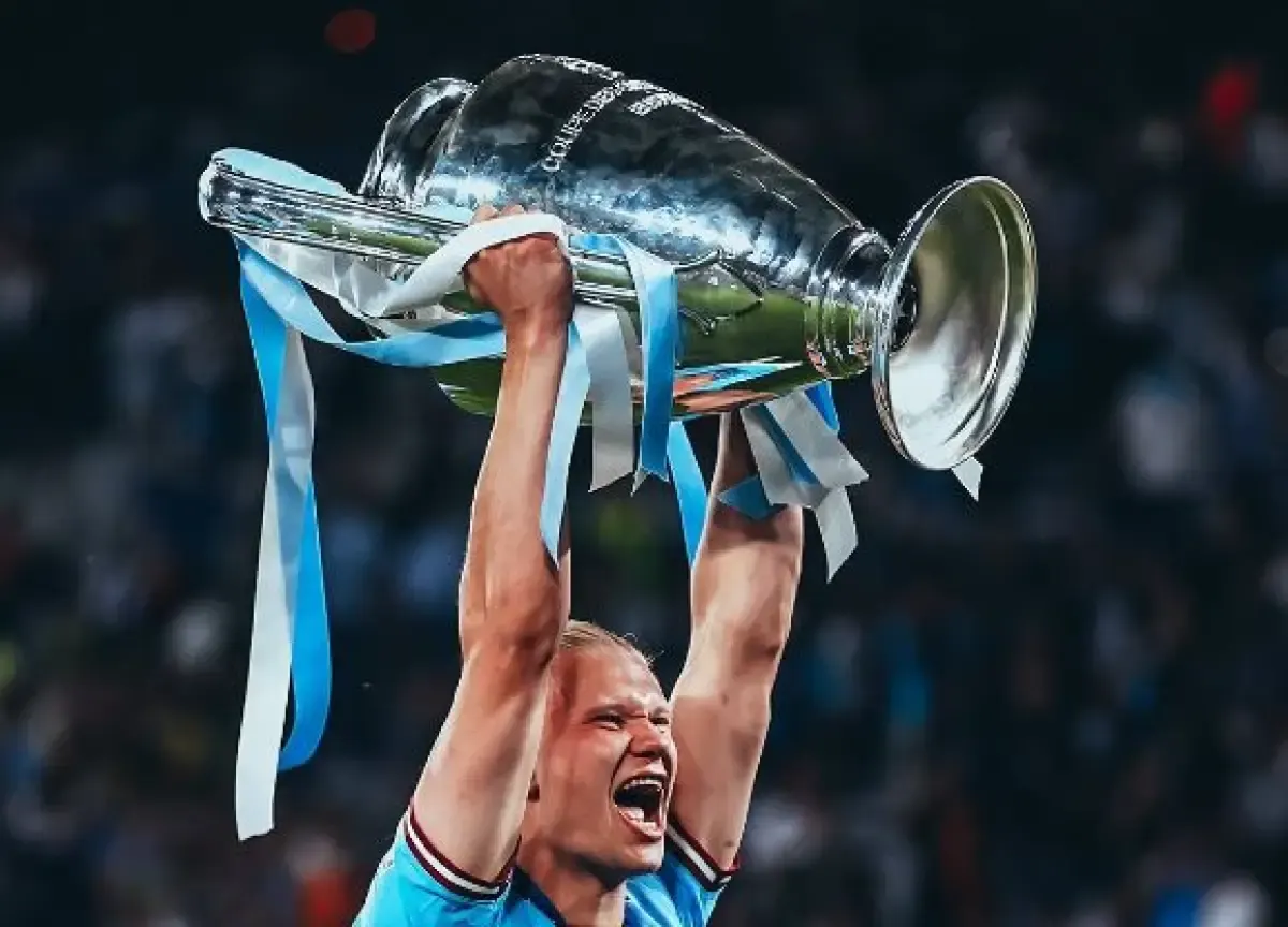 Erling Haaland juara Liga Champions untuk pertama kalinya. (Sumber : Instagram/mancity)