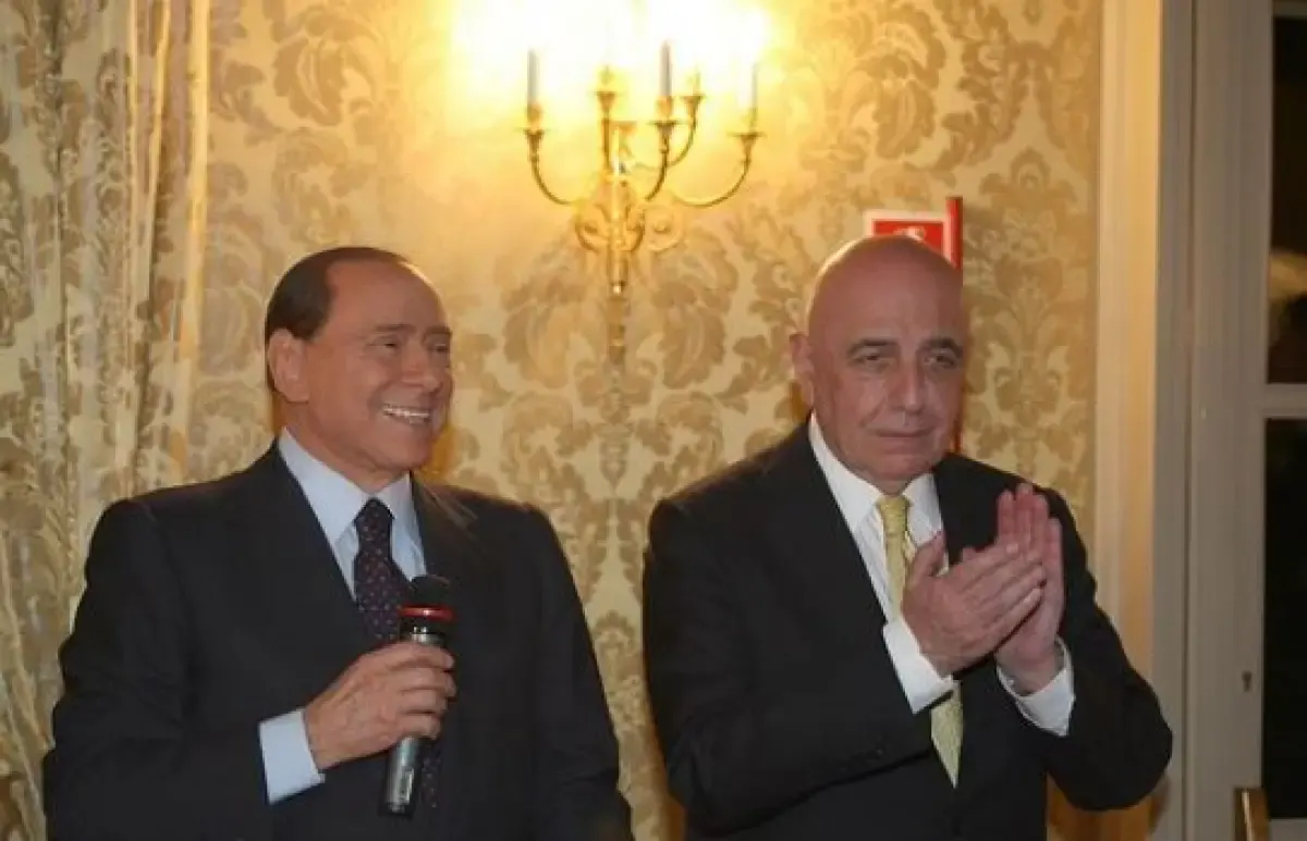 Silvio Berlusconi dan Adriano Galliani. (Sumber : Instagram/acmilan)