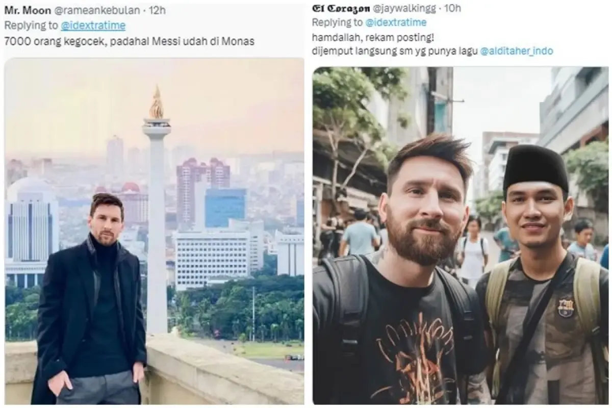 Meme kocak Lionel Messi gagal ke Indonesia  (Sumber : Twitter via @idextratime)