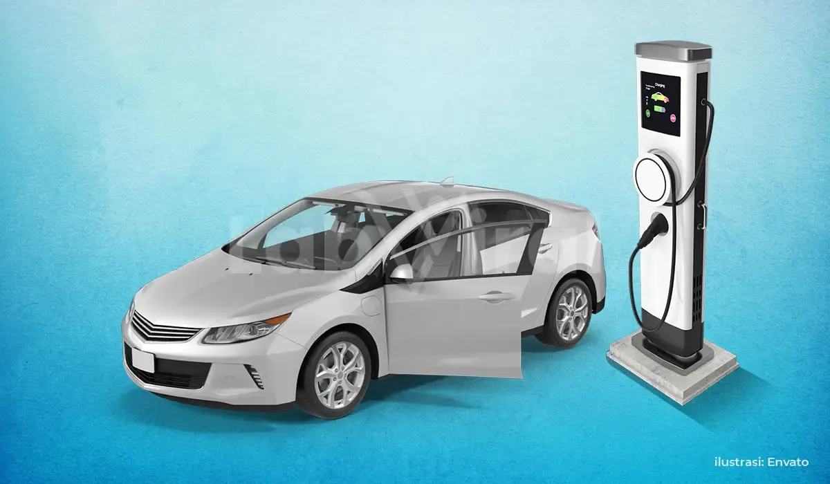 Ilustrasi Mobil Listrik (Sumber : Envato)