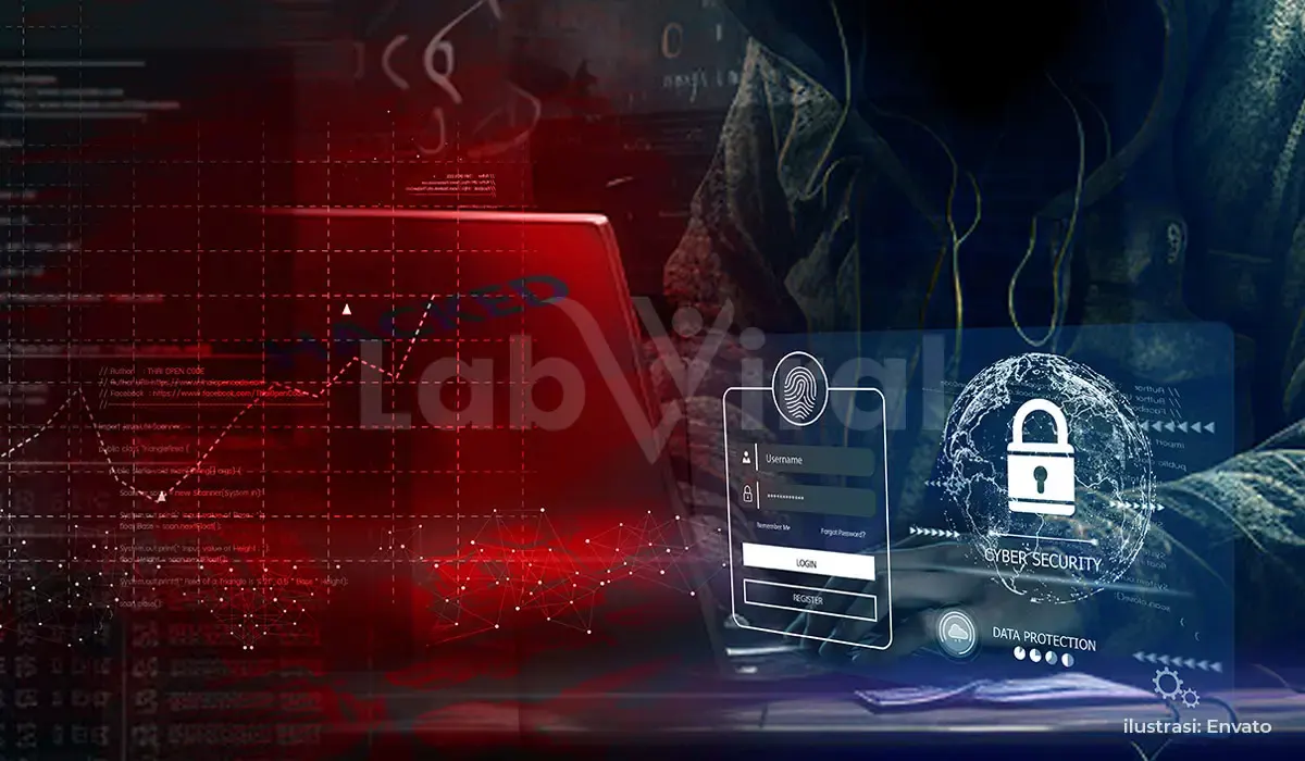 Ilustrasi Serangan Hacker pishing cyber attack (Sumber : Envato)