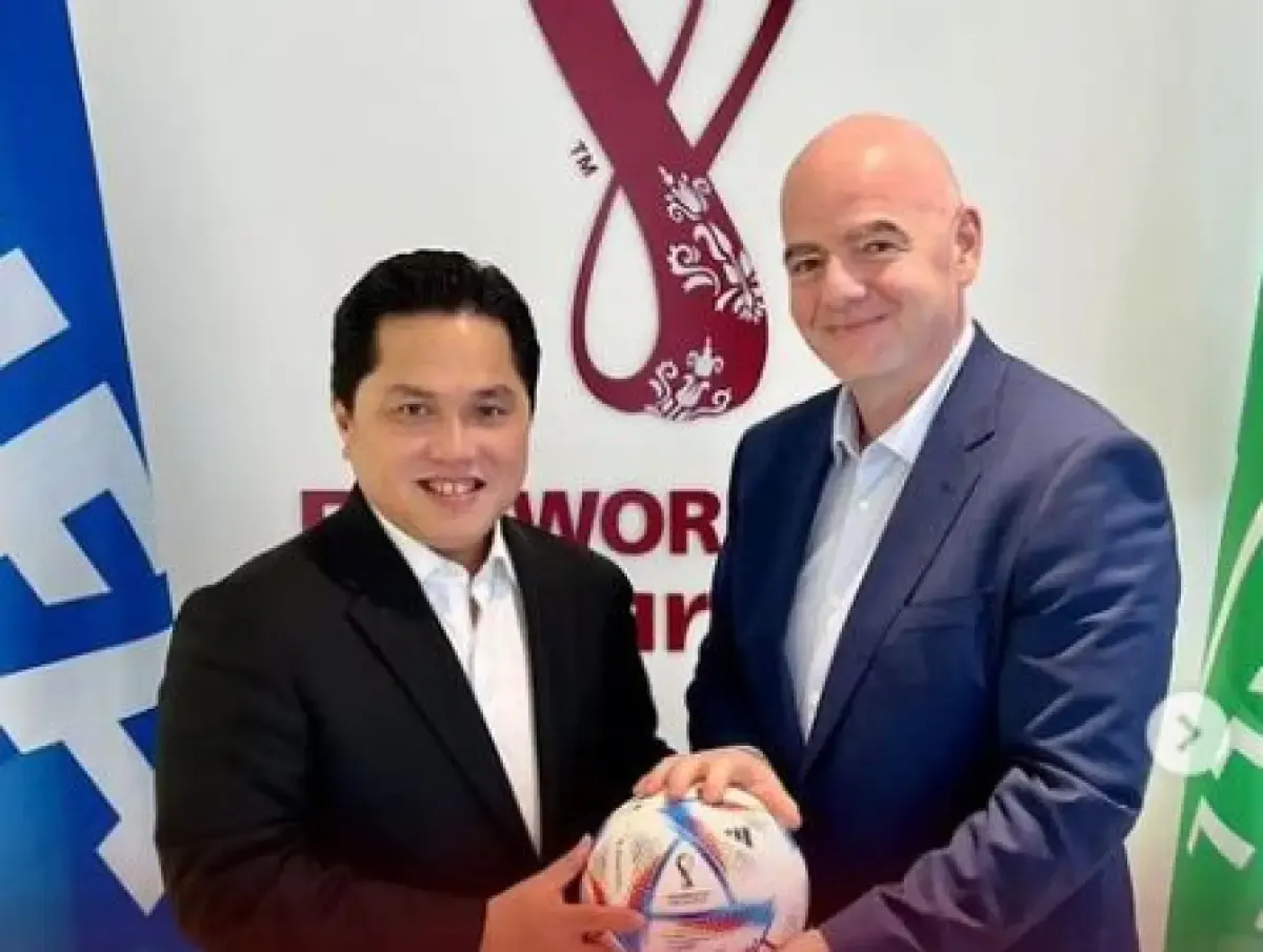 Ketua Umum PSSI Erick Thohir dan Presiden FIFA Gianni Infantino  (Sumber : Instagram/erickthohir)