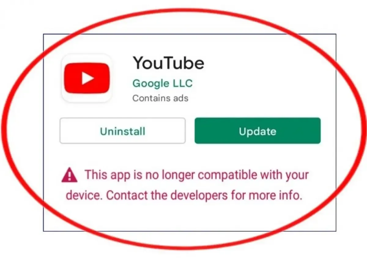 Ilustrasi “This app isn't compatible with your device anymore” di Play Store (Sumber : youtube.com/Tecno Akshay)