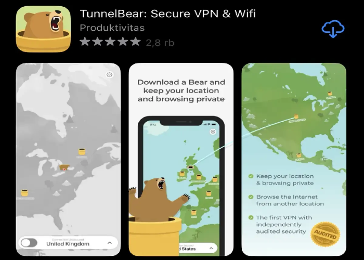 Ilustrasi VPN gratis untuk iPhone (Sumber : AppStore)