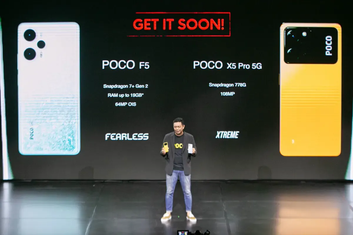 Andi Renreng, Head of Marketing Poco Indonesia saat peluncuran Poco F5 dan Poco X5 Pro 5G di Indonesia. (Sumber : Poco Indonesia)