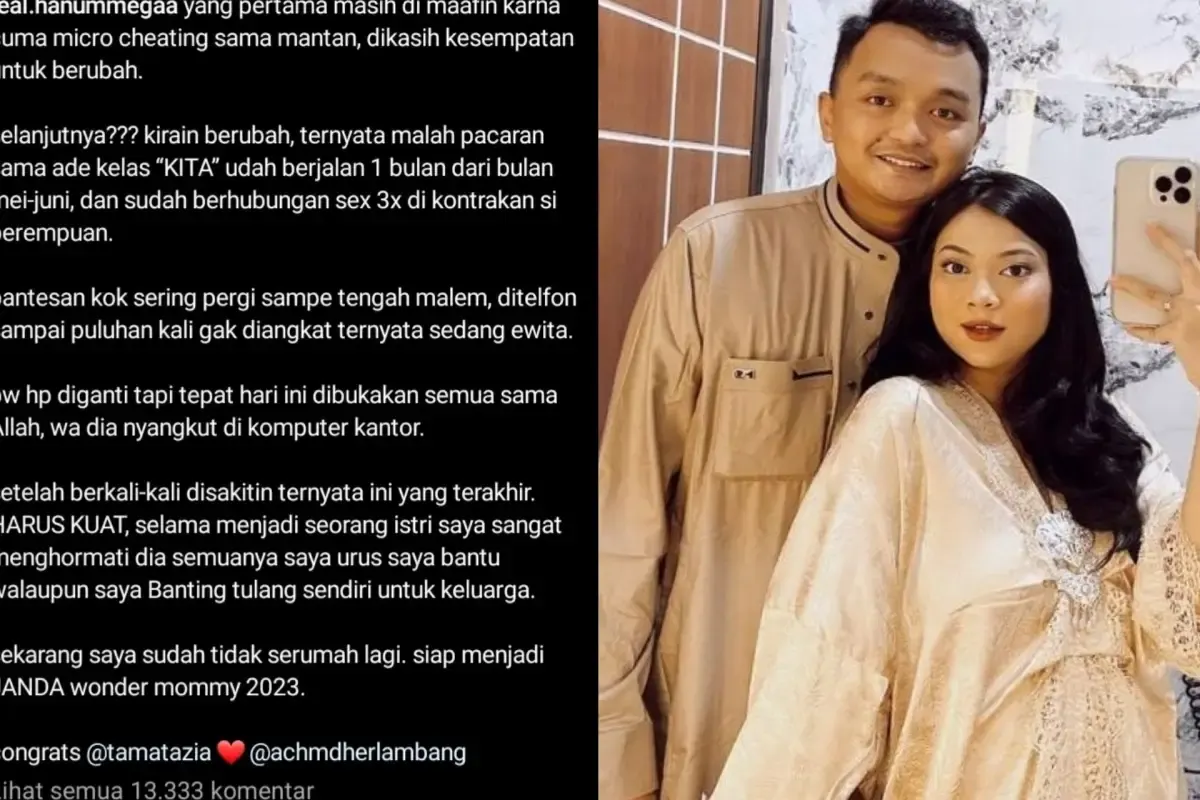 Chat mesum suami Hanum Mega ke selingkuhan (Instagram.com/real.hanummegaa/)
