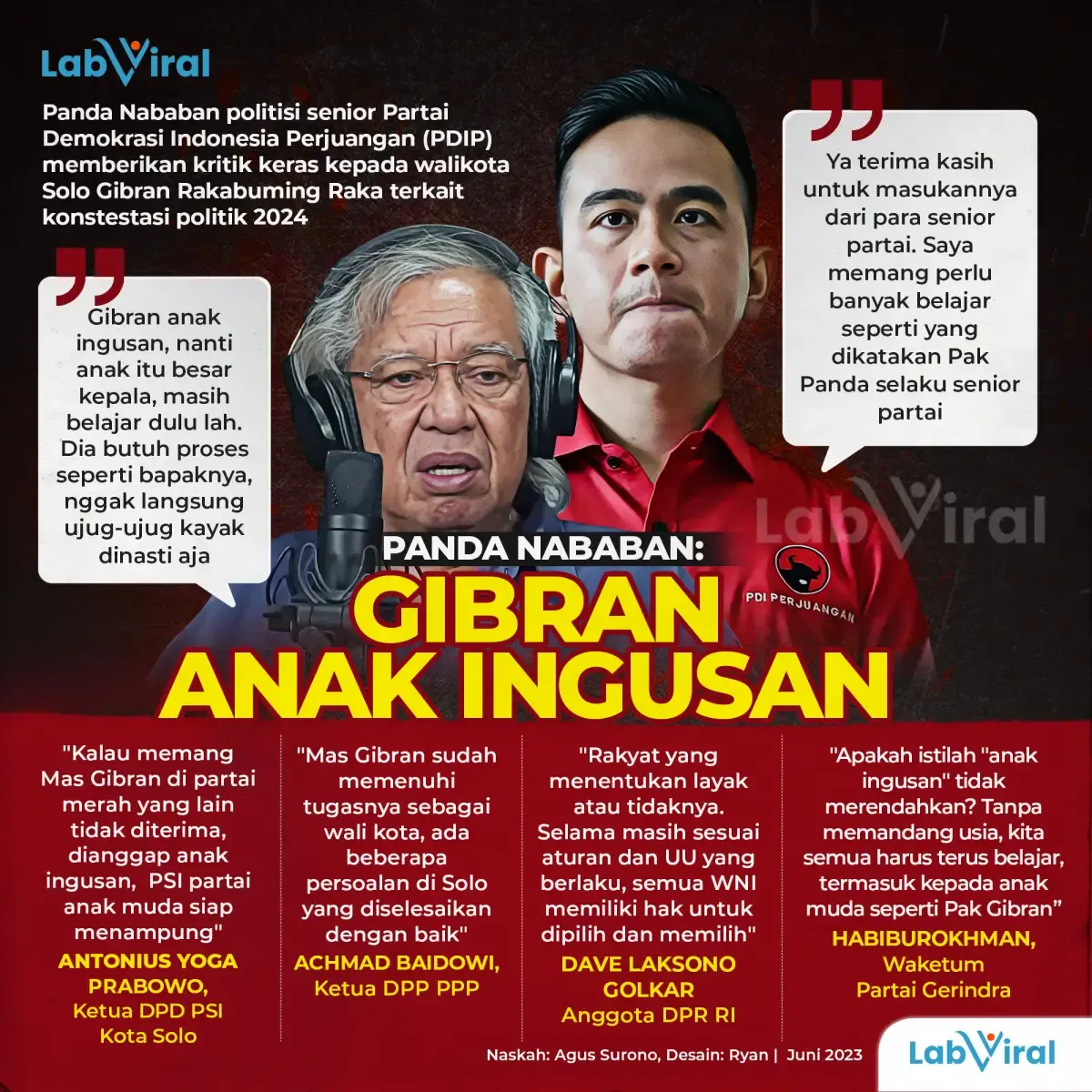 Infografis: Panda Nababan: Gibran Anak Ingusan
