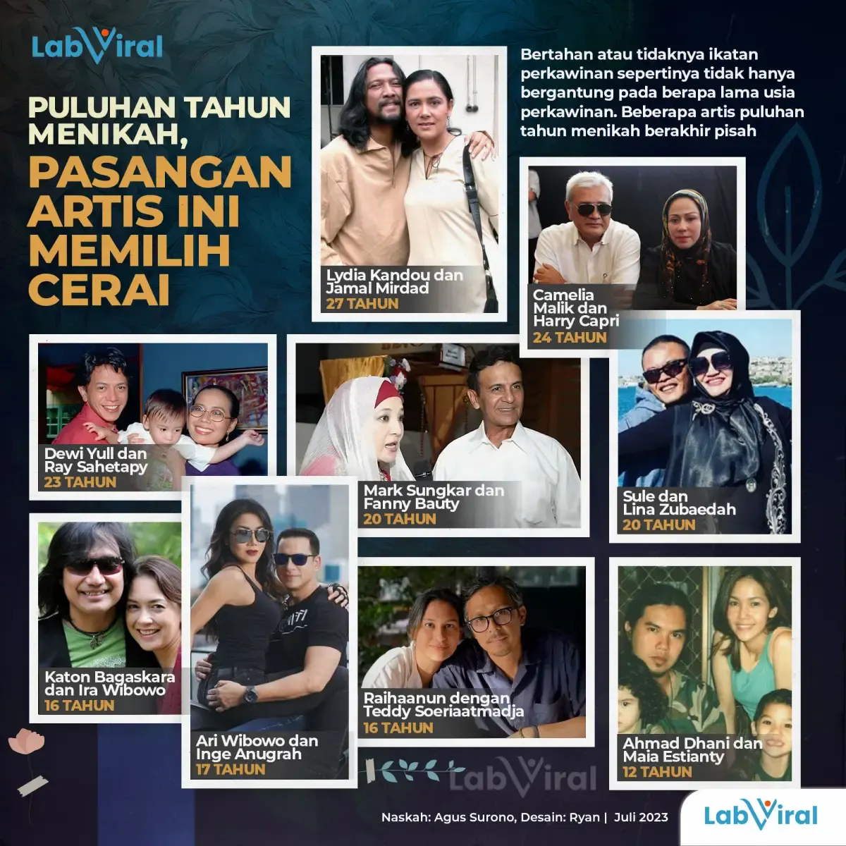 Infografis Menikah Puluhan Tahun, Artis Ini Cerai