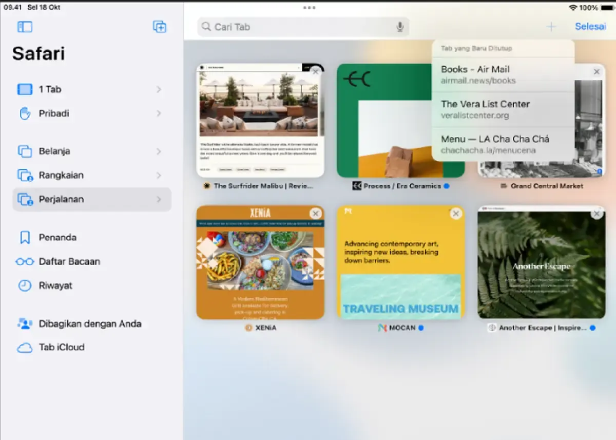 Ilustrasi membuka kembali tab di Safari (Sumber : support.apple.com)
