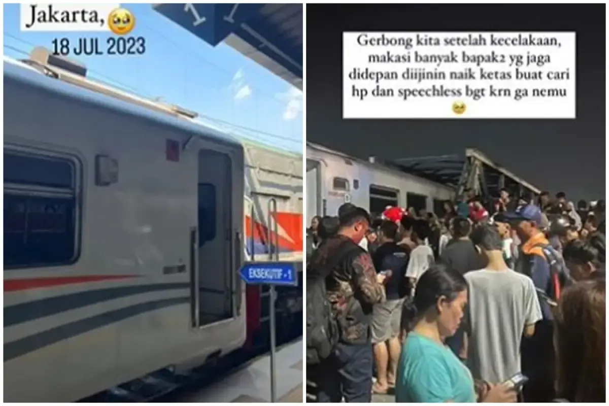 Cerita penumpang KA Brantas yang ada di gerbong paling depan.  (Sumber : Tiktok/rizkya.glamlense)