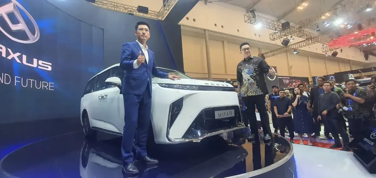 Rival Toyota Alphard Meluncur di GIIAS 2O23, Maxus Mifa 9 Mobil Listrik MPV Premium Sita Perhatian (FOTO: Labviral.com/Ica Juniyanti)