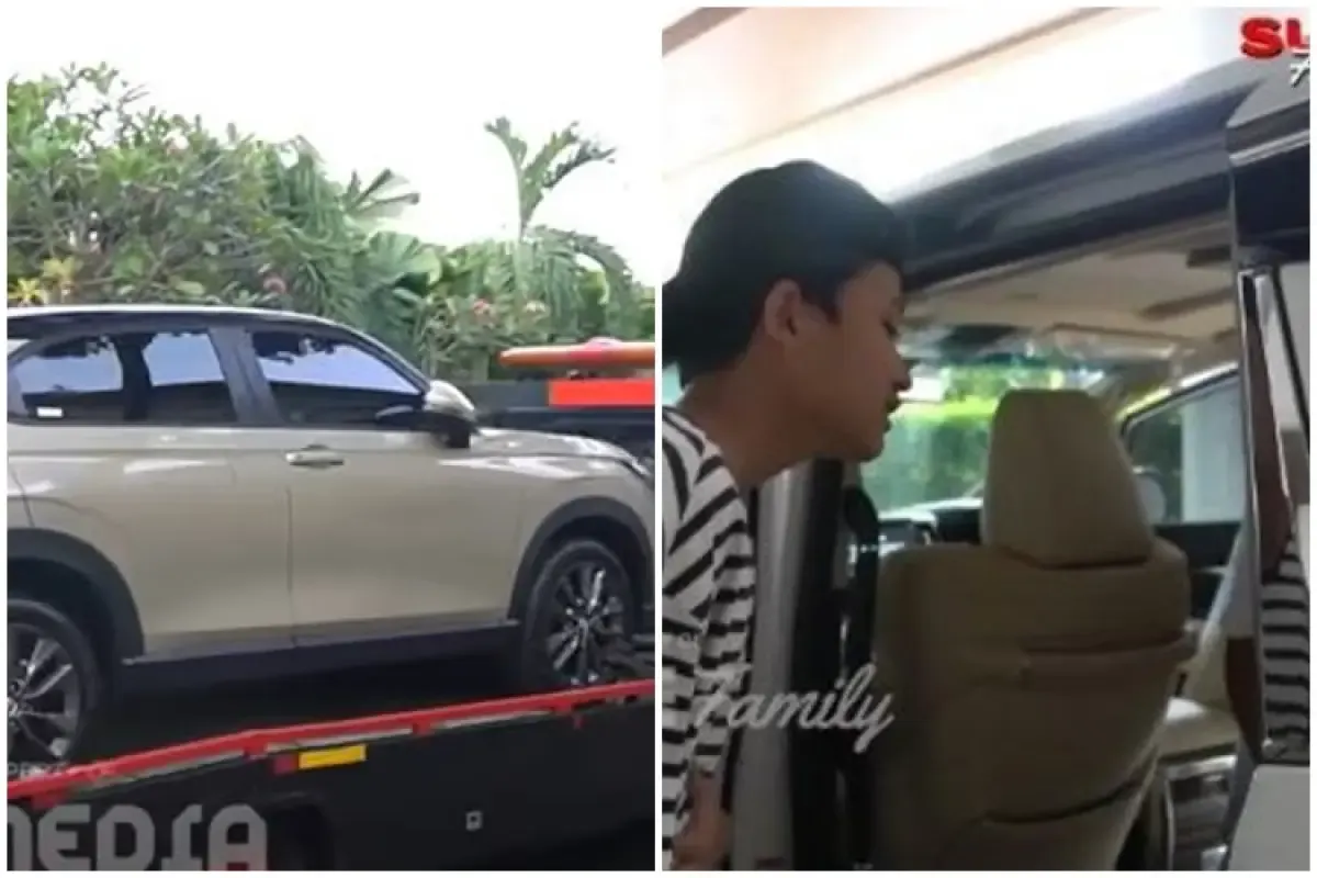 Sule membelikan mobil untuk anak-anaknya.  (Sumber : Youtube/SL Media)