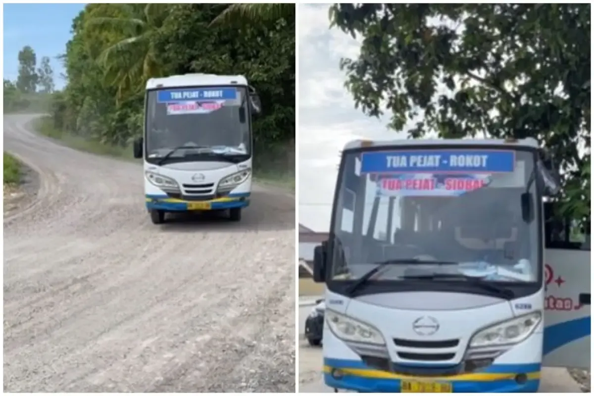 Bus Damri perintis di Kepulauan Mentawai  (Sumber : Instagram/kemenhub151)