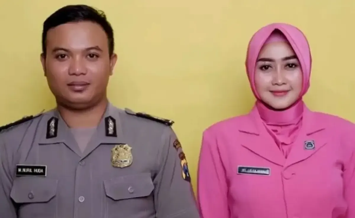 Bripka Mochamad Nuril Huda dan Istri Luluk Nuril (Sumber : Instagram/luluknurireal)